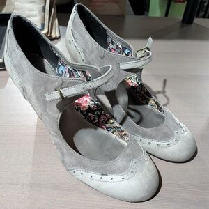 Grey Retro Mary Jane Block Herls